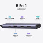 UGREEN Revodok 105 Hub USB C HDMI 4K PD 100W Charge Multi Data Ports 5Gbps 5 en 1 Adaptateur USB C vers HDMI Compatible avec iPh