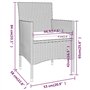 vidaXL Lot de 4 tabourets de jardin en polyrotin Gris