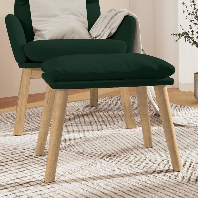 Image secondaire de vidaXL Repose-Pied Pouf de Salon Tabouret de Canapé Meuble de Salle de Séjour Tabouret de Salon Intérieur Vert Foncé 45x29,5x35 