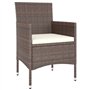 vidaXL Lot de 4 tabourets de jardin en polyrotin Marron