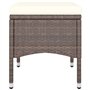 vidaXL Lot de 4 tabourets de jardin en polyrotin Marron