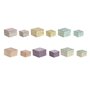 Home ESPRIT Boîte à bijoux multicolore en bois de manguier 10 x 10 x 6 cm (2 pièces) (6 unités)
