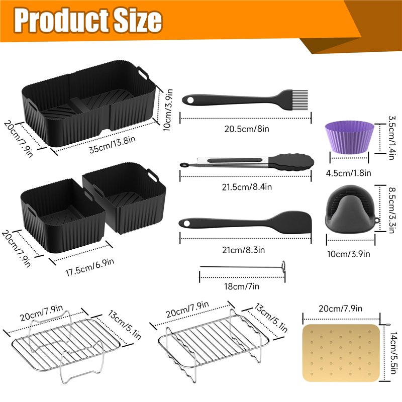 Image secondaire de Moule Air Fryer, 20PCS Accessoire Air Fryer pour Ninja Air Fryer 10.4L AF500EU, Moule Silicone Air Fryer pour Ninja Foodi Flex 1