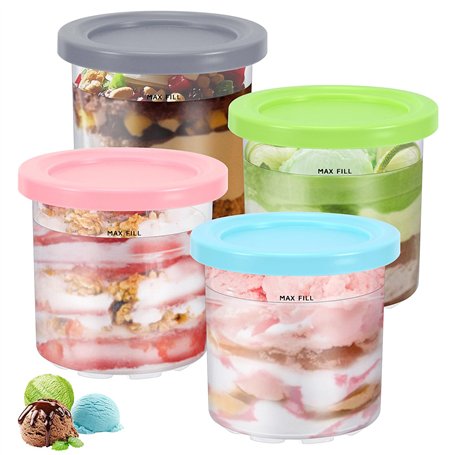 Lot de 4 recharges de récipient à crème glacée pour accessoires de machine à glaçons Ninja Creami