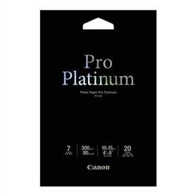 Canon PT-101 Papier Photo Pro Platinum Format 10x15cm (20 feuilles), Blanc, 10 x 15 centimeters