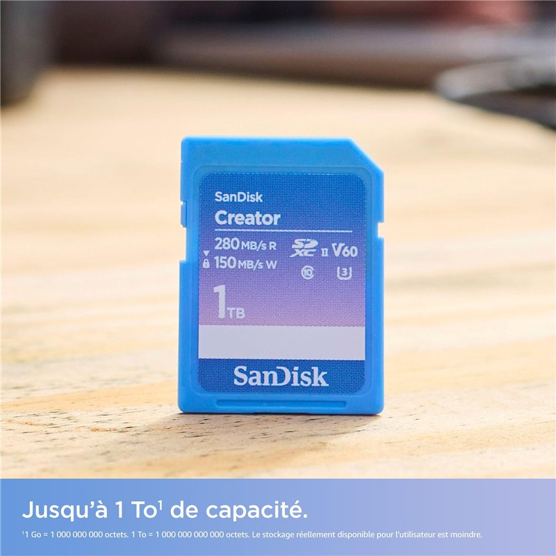 Image secondaire de SanDisk Creator SD UHS-II SD Carte, 256 Go Carte SD V60, 6K & 4K UHD, Vitesse de Lecture jusqu'à 280 MB/s, Logiciel de récupération