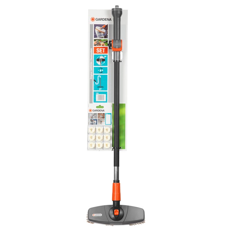 Kit Balai de Lavage de Voitures de Gardena : kit de Nettoyage pour Voitures, avec Brosse de Lavage, Manche à Passage d'eau et sh