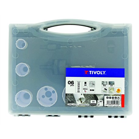 Tivoly XT50527052700 Coffret 8pcs Scies Cloches BIM D22-29-35-44-51-68mm pour Métal et Bois Durs