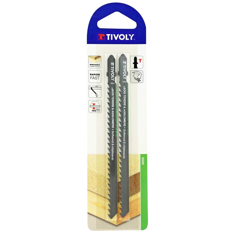 TIVOLY XT505520002 - Blister MADERA BLANDA Y AGLOMERADO/Hoja de calar largo 132 mm corte 110 mm (Envase de 2 pz.)