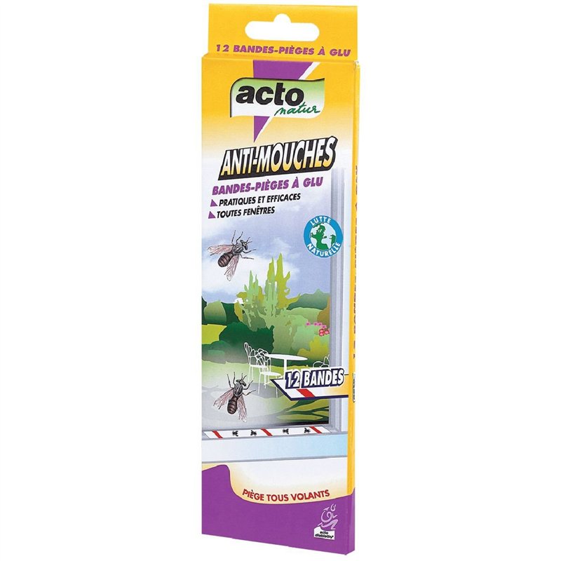 SOJAM ACTO Bandes-PIÃˆGES Anti-Mouches Nature MOUCH4
