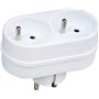 Electraline 531185 Adapteur Fiche Multiprise Biplite | 2 Prise 16A, Blanc