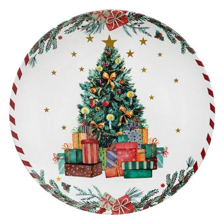 Feeric lights & christmas - Assiette de présentation "marché de noël" d33cm motif sapin de noël