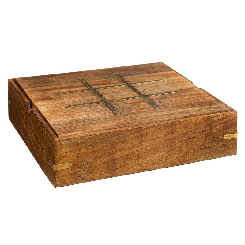 Atmosphera - Boite Multi-Jeux INES en manguier H6cm