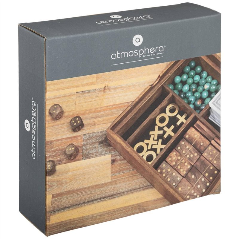 Image secondaire de Atmosphera - Boite Multi-Jeux INES en manguier H6cm