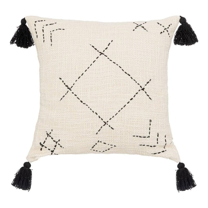 Atmosphera - Housse de Coussin Atelier en Coton 40x40cm Beige