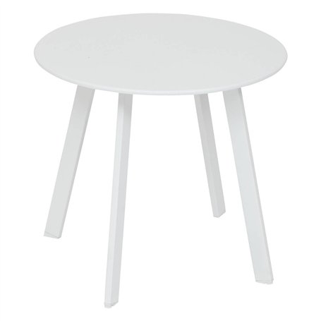 Hespéride - Table d'appoint de Jardin Ronde Saona Blanc en Acier D50 cm
