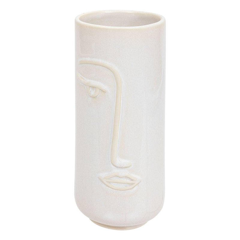 Atmosphera - Vase Visage soleya céramique h25cm Blanc