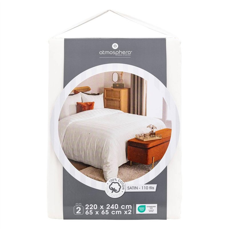 Image secondaire de Atmosphera - Parure de lit Isadora 240x220cm Blanc