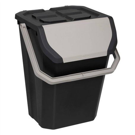 5five - poubelle de tri 37l en plastique noir