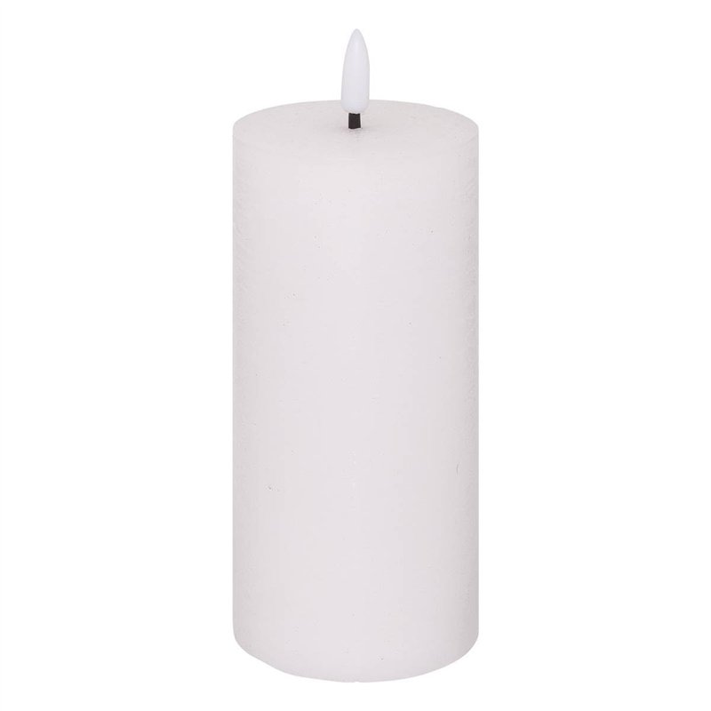 Atmosphera - Bougie ronde à led molia h18cm blanc
