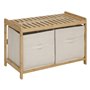 5five - Banc de Rangement Tidy Box avec 2 paniers en Bambou Marron 66,8x35cm