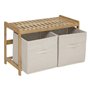 5five - Banc de Rangement Tidy Box avec 2 paniers en Bambou Marron 66,8x35cm