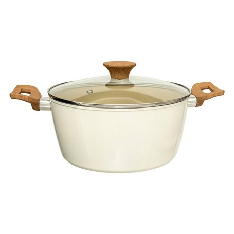 5five - faitout harmony d24cm en aluminium forgé beige
