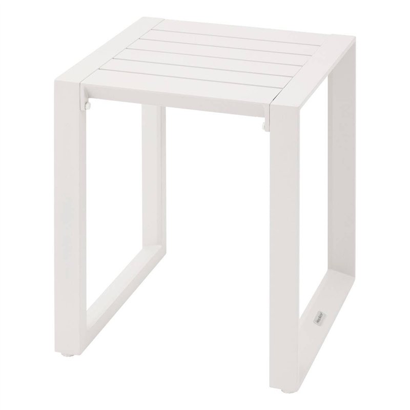 Hespéride - Table d'appoint Carrée Allure Blanc - 44 x 44 x 55 cm - Aluminium Traité Epoxy Antirouille