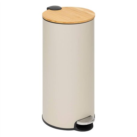 5five - Poubelle Couvercle Bambou 30l Modern Color Beige