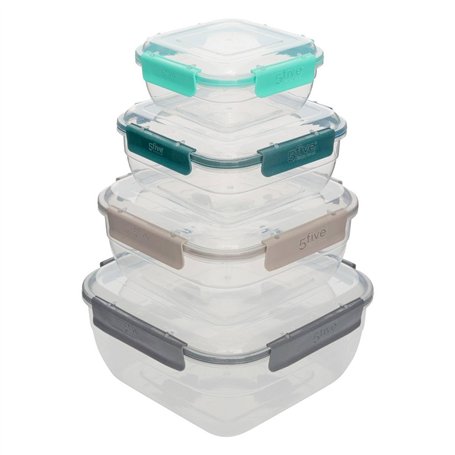 5five - lot de 4 boîtes kliccaré en plastique