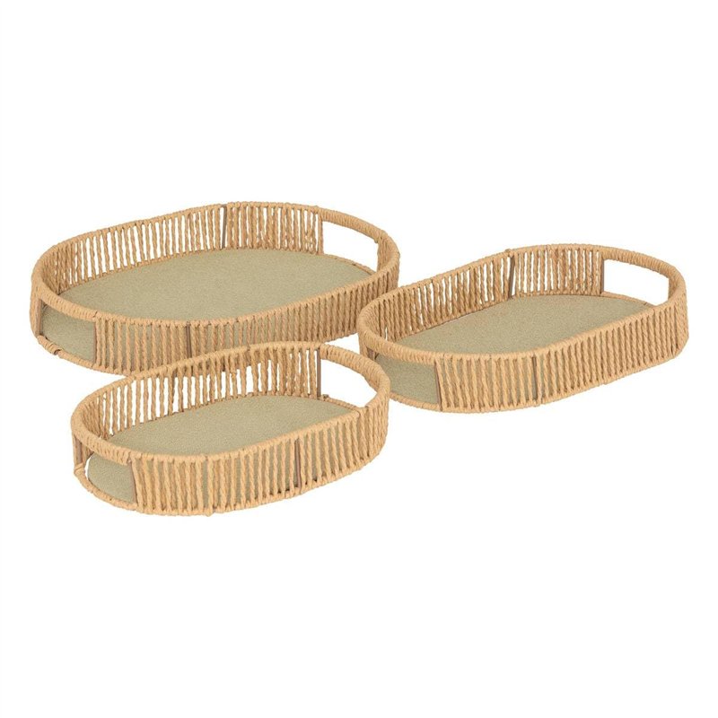 Atmosphera - 3 plateaux ali beige 39x28x5,7cm