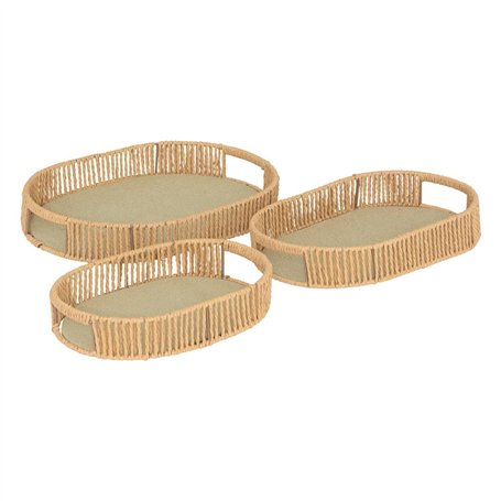 Atmosphera - 3 plateaux ali beige 39x28x5,7cm