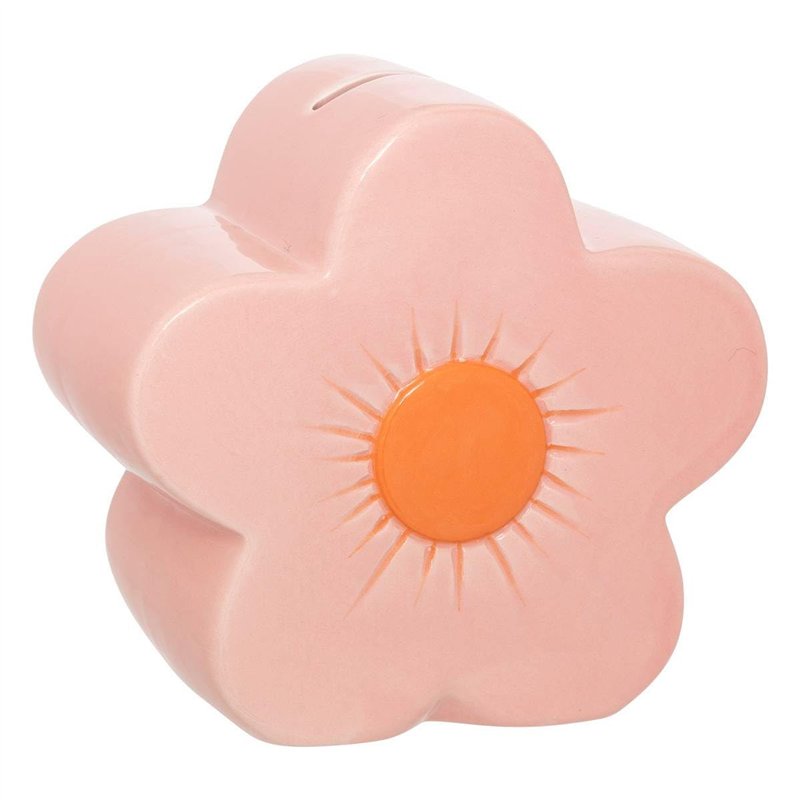 Atmosphera - Tirelire Fleur anae Rose h13,5cm