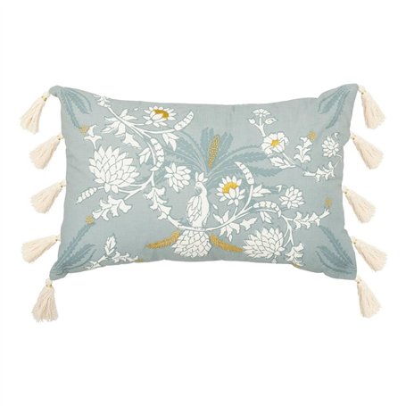 Atmosphera - Coussin brodé Wild Vert céladon 58x38cm