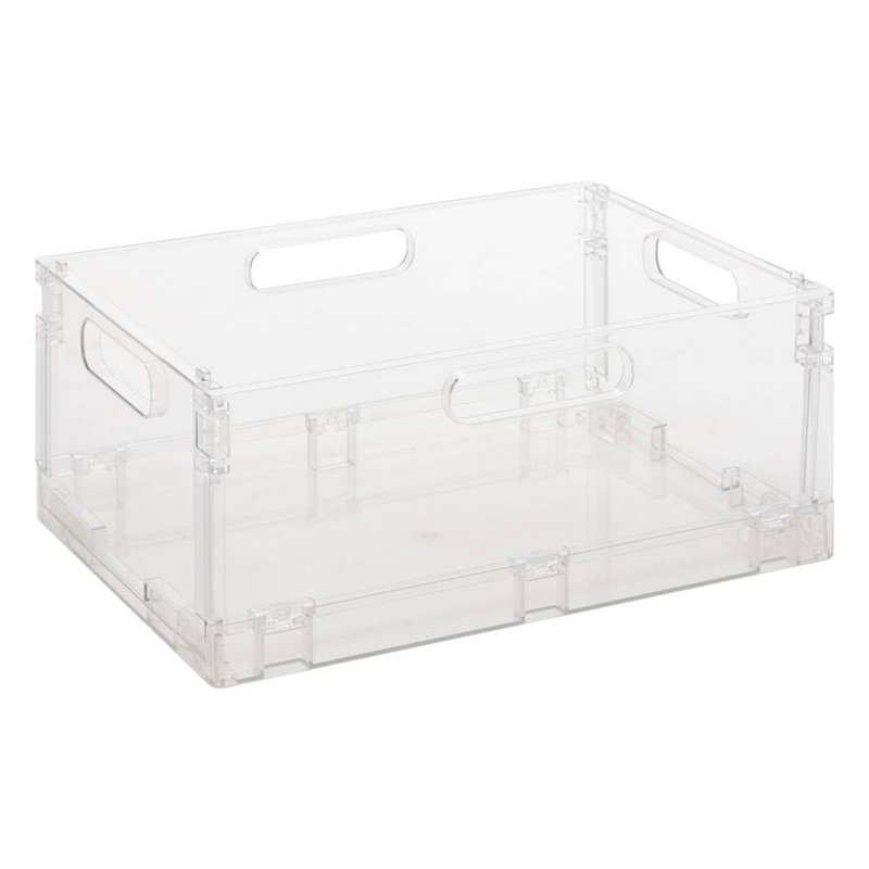 5five - boîte de rangement fold n box pliable et empilable beige 22l