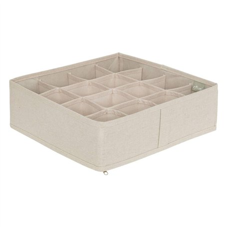 5five - rangement tiroir groomy 16 compartiments beige 31x31cm