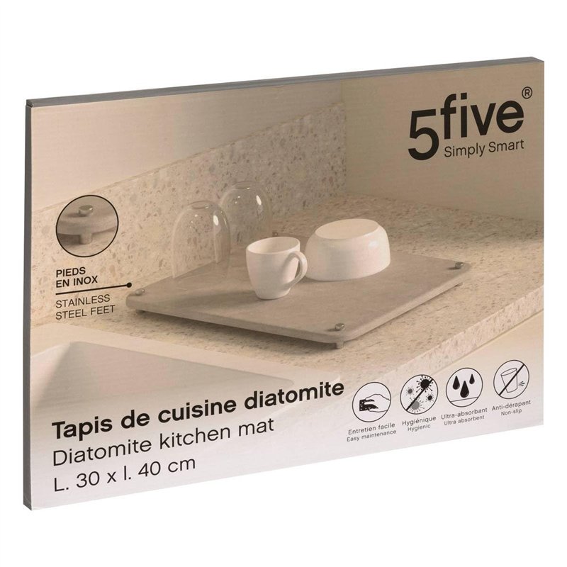 Image secondaire de 5five - tapis en diatomite gris 40x30cm
