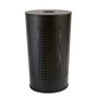 5five - corbeille à linge glass en métal et bois noir 45l