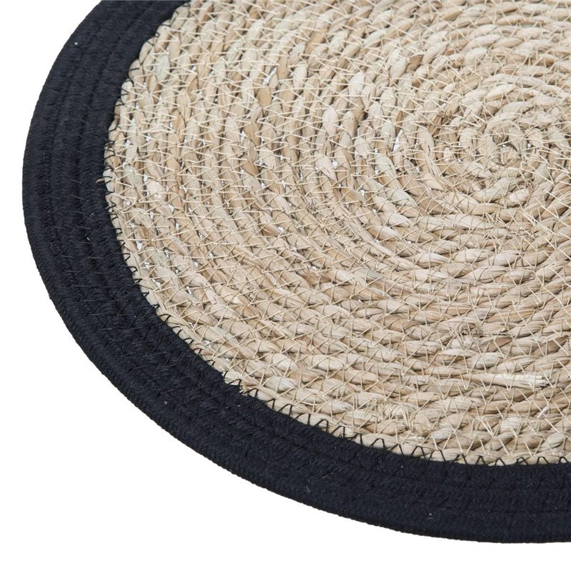 Image secondaire de Set de Table D 38 cm Roseau et Coton Noir