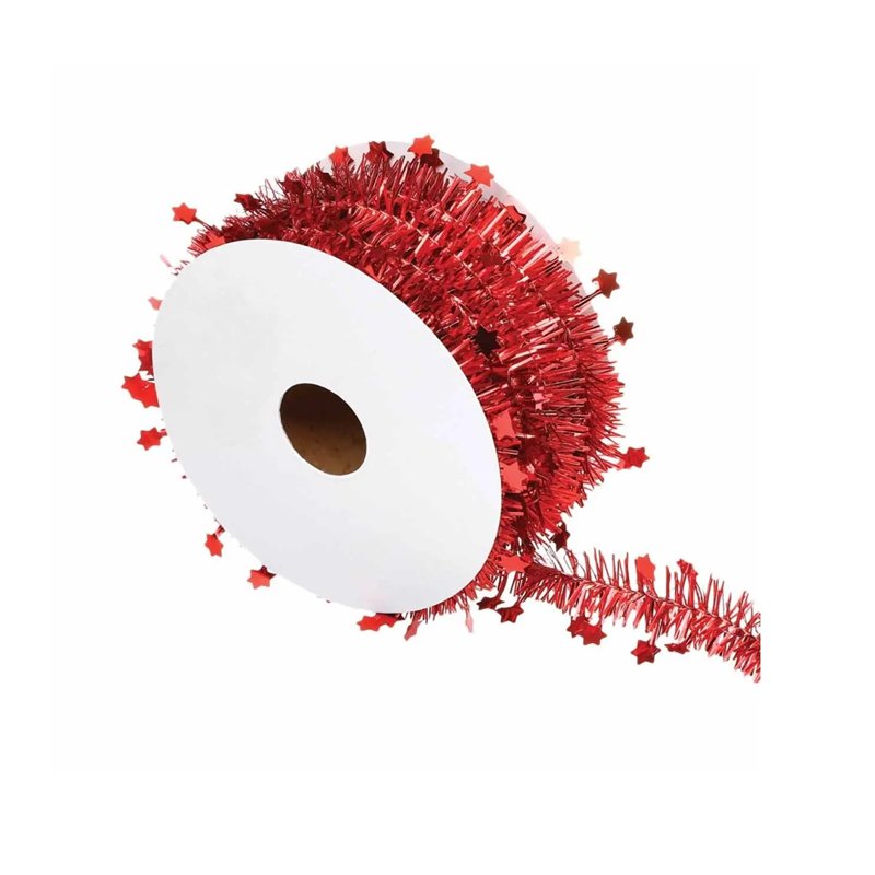 Jardideco Guirlande Fine Motif Étoiles 3 m - Rouge