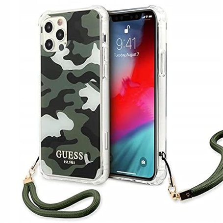 Guess Couche Originale Antichoc Verte pour iPhone 12 E 12 Pro