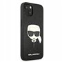 Karl Lagerfeld KLHCP13SSAKHBK Coque pour iPhone 13 Mini 5,4" Noir Saffiano Ikonik Karl's Head