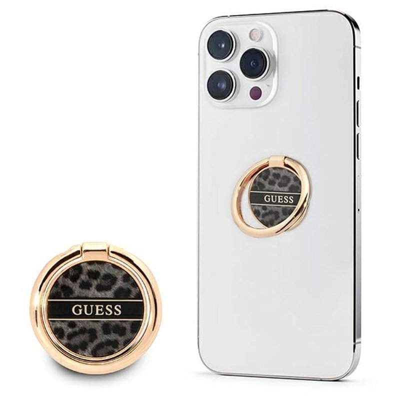 Guess GURSHCLEOK Support de Bague avec Fonction léopard Noir