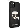 KARL LAGERFELD KLHCP14MKH3DBK Coque Rigide en Caoutchouc 3D pour iPhone 14 Plus 6,7" Noir/Noir