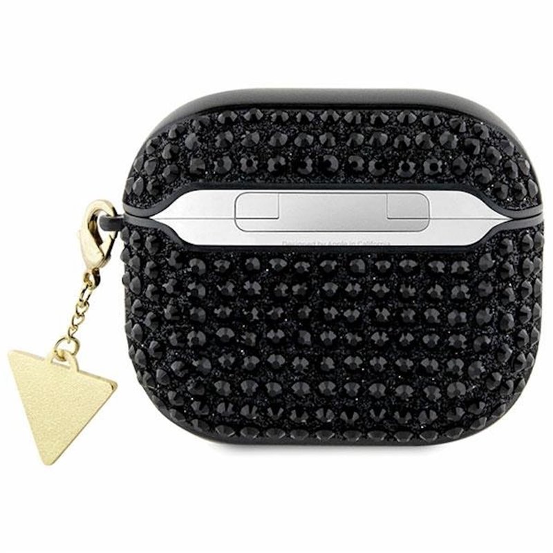 Image secondaire de Guess GUA3HDGTPK Coque pour AirPods 3 Noir Strass Triangle Charm
