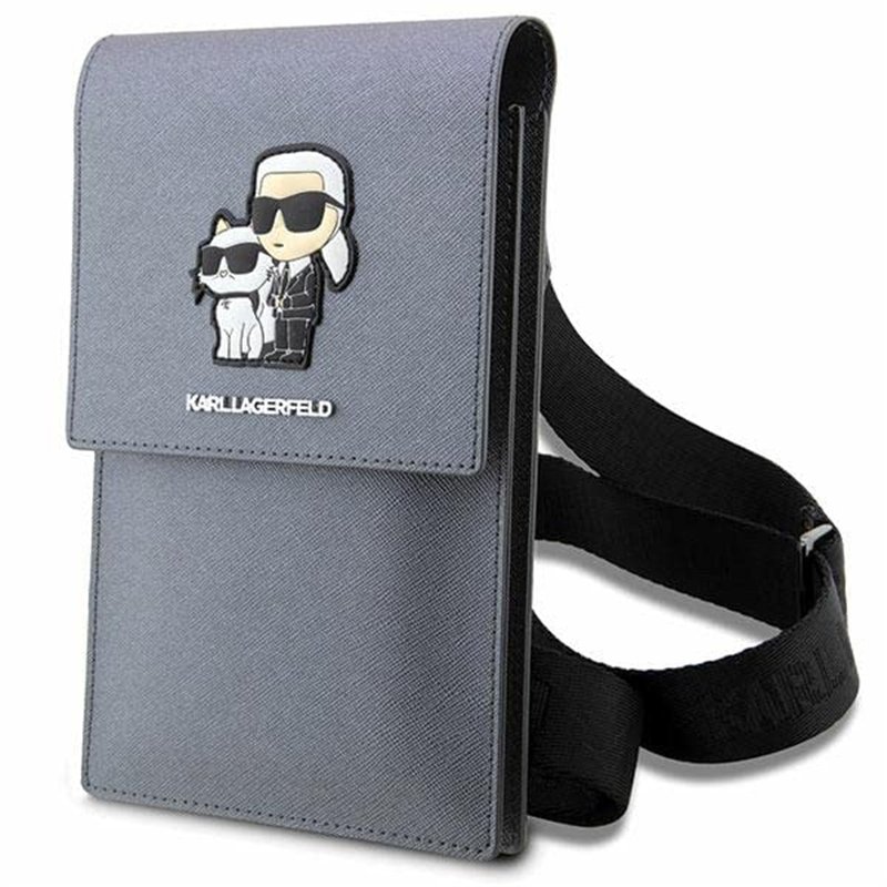 KARL LAGERFELD Sac KLWBSAKCPMG Argent Saffiano Karl & Choupette, Argent (Silver)