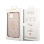 Guess GUHCP15S4GMGPI Coque Rigide pour iPhone 15 6,1" Rose 4G Big Metal Logo