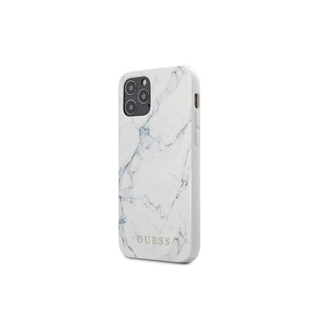 Guess Coque Design marbre pour Apple iPhone Mini 12 - Blanc GUHCP12SPCUMAWH Noir