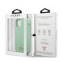Guess GUHCP12MLSLMGGN Coque de Protection pour iPhone 12/12 Pro 6,1" avec Logo en métal Vert