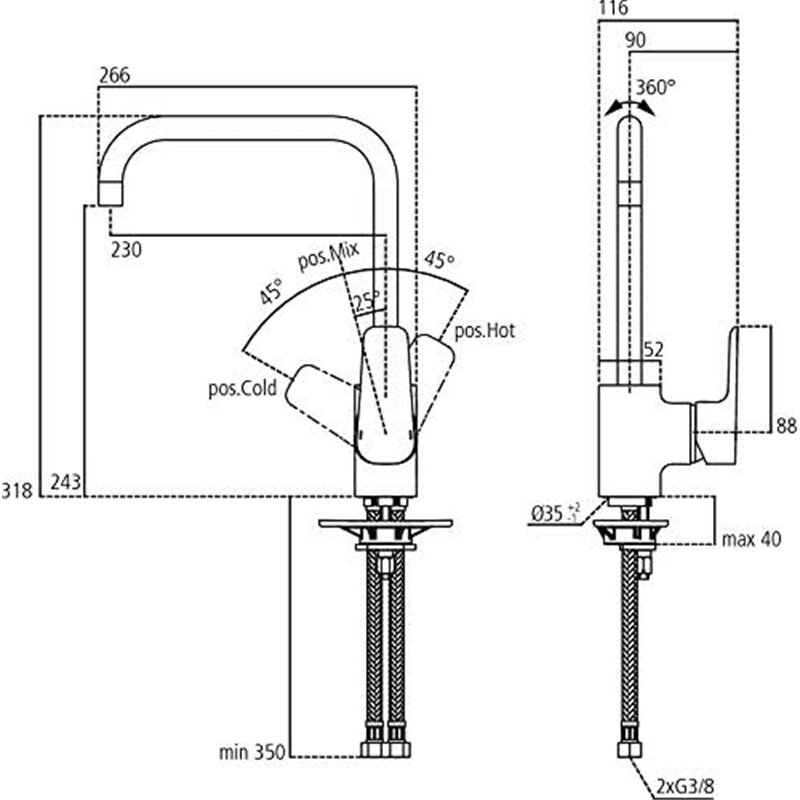 Image secondaire de Ideal Standard Mitigeur monocommande pour évier, b0725aa